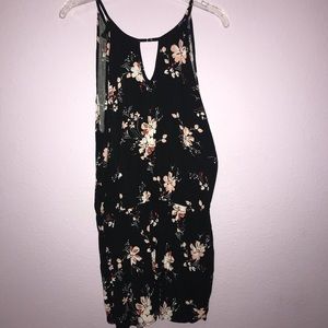 Black floral keyhole romper